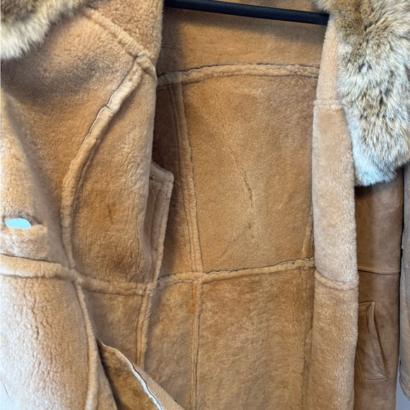 Vintage Cosa Nova suede & fur collar long coat - Picture 5 of 10